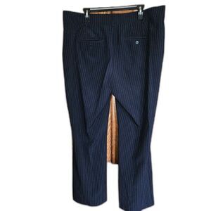 Lane Bryant 18 Black Silver Pinstripe Wide Leg Dress Pants Stretch Career